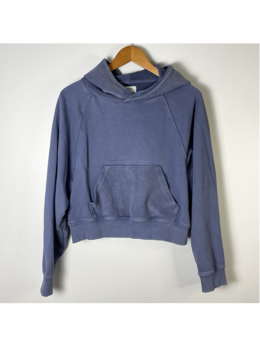 Aerie Luxe Inside Out Women's Cropped Hoodie Cozy And Soft Blue Size Small